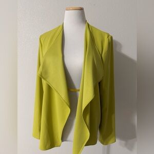 NWT Nine West Meadow Open-Front Draped Jacket in Chartreuse- Large